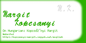 margit kopcsanyi business card